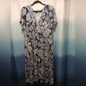 Paisley Print Crossover Dress
